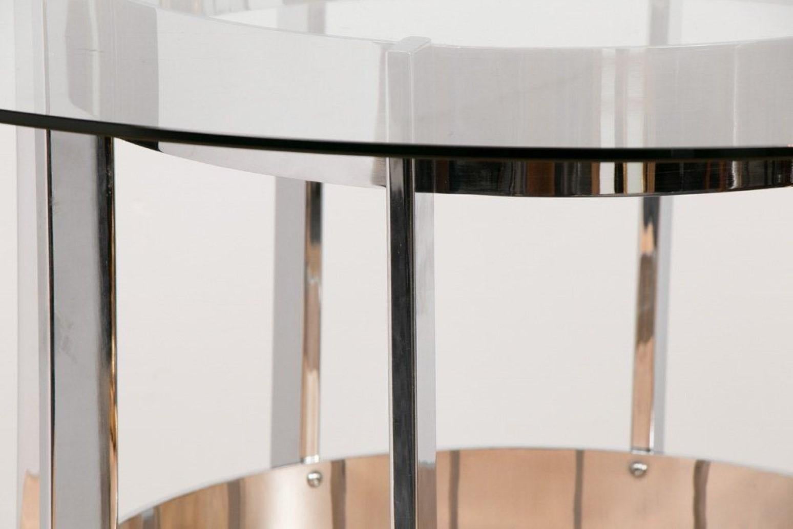 Britannique Table à manger Merrow Assocs chromée du milieu du siècle dernier par Richard Young, 1970 en vente