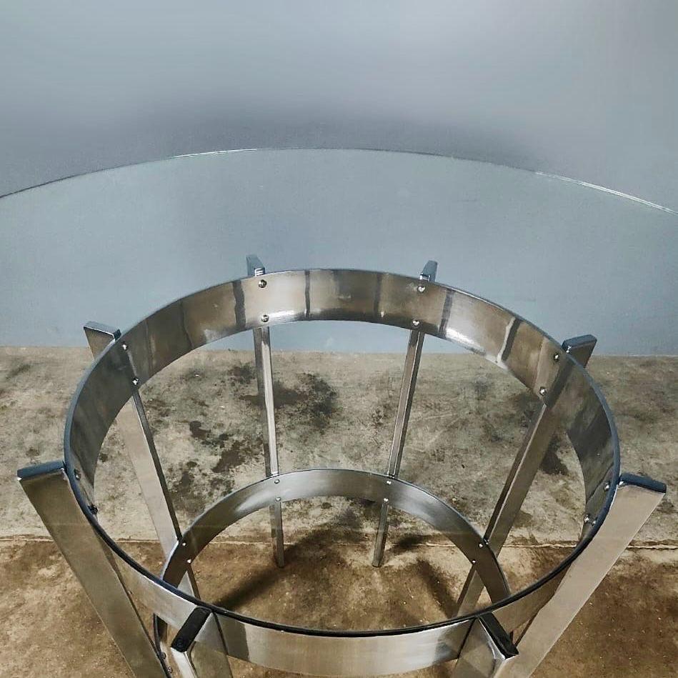 Fin du 20e siècle Table de salle à manger The Preece de Merrow Associates en verre chromé 378g Richard Young en vente