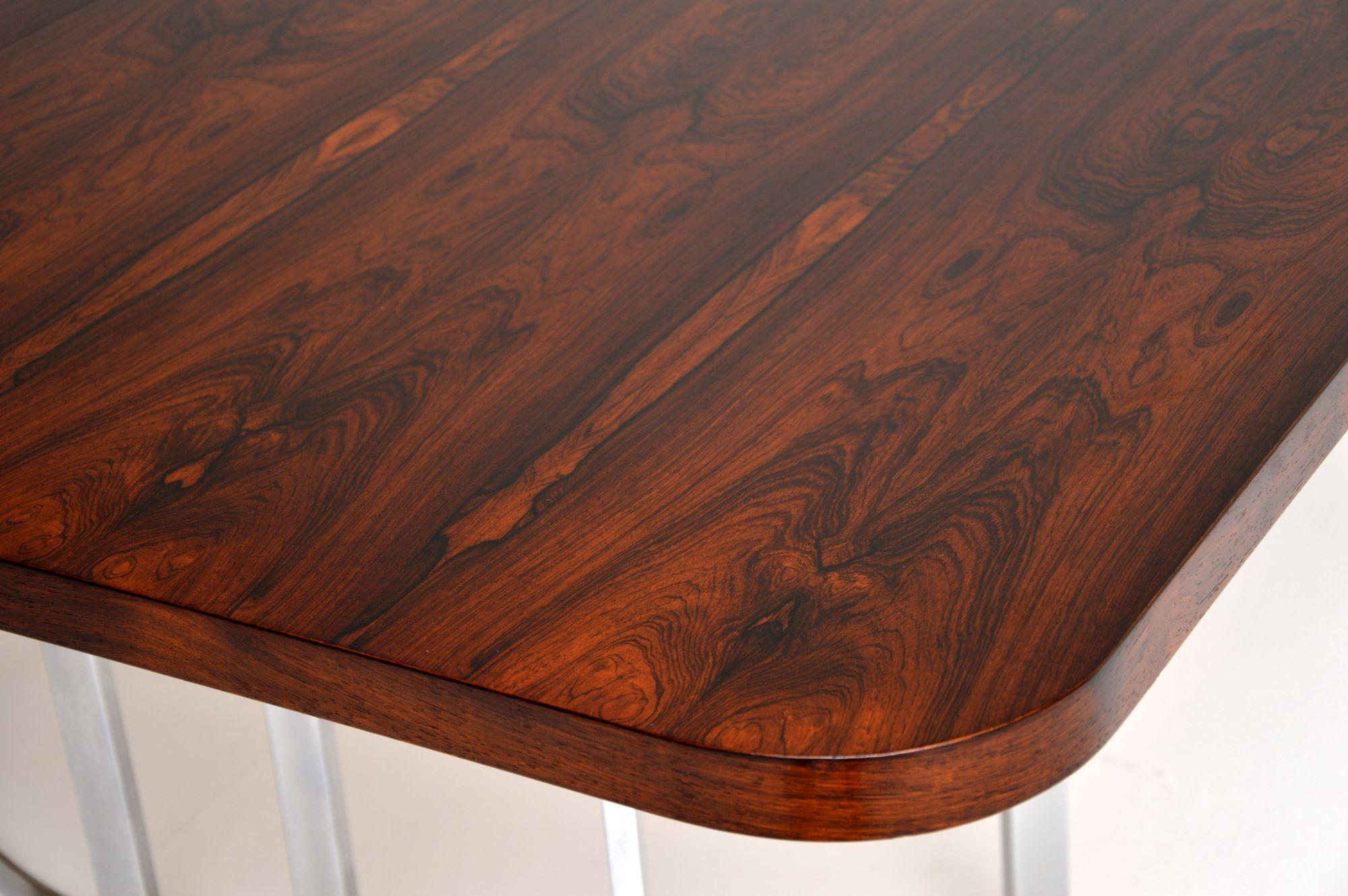 Merrow Associates Dining Table in Wood & Chrome 5