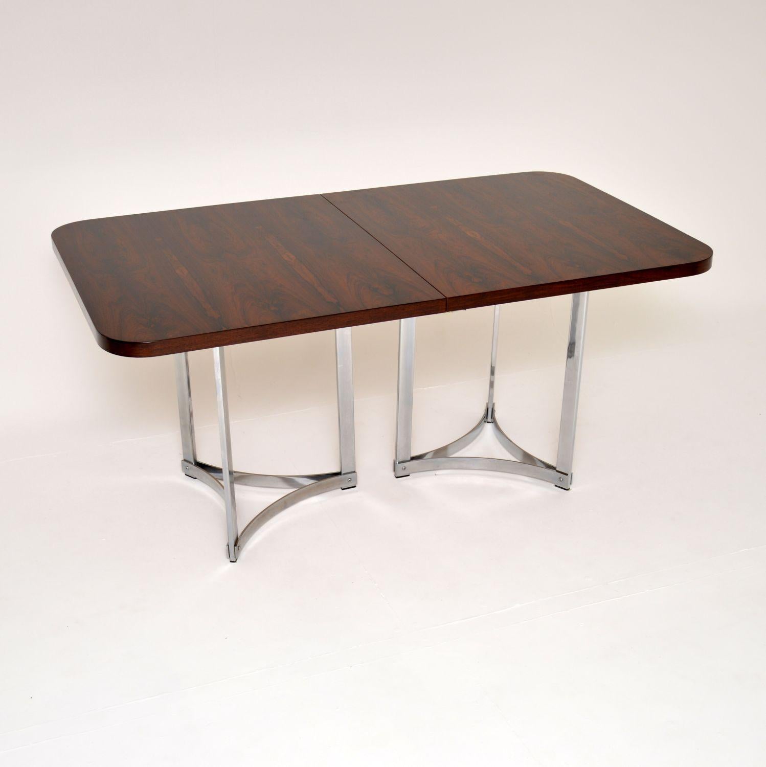 Mid-Century Modern Merrow Associates Dining Table in Wood & Chrome
