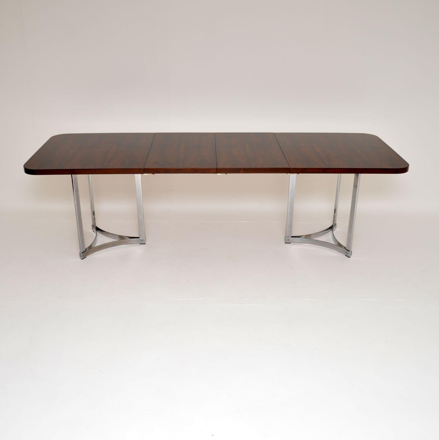 Merrow Associates Dining Table in Wood & Chrome In Good Condition In London, GB