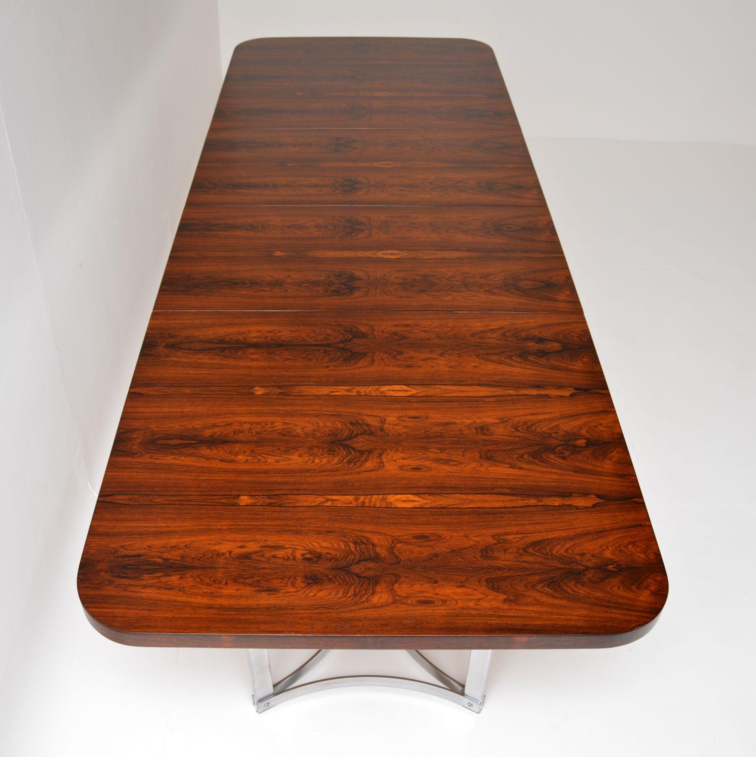 20th Century Merrow Associates Dining Table in Wood & Chrome