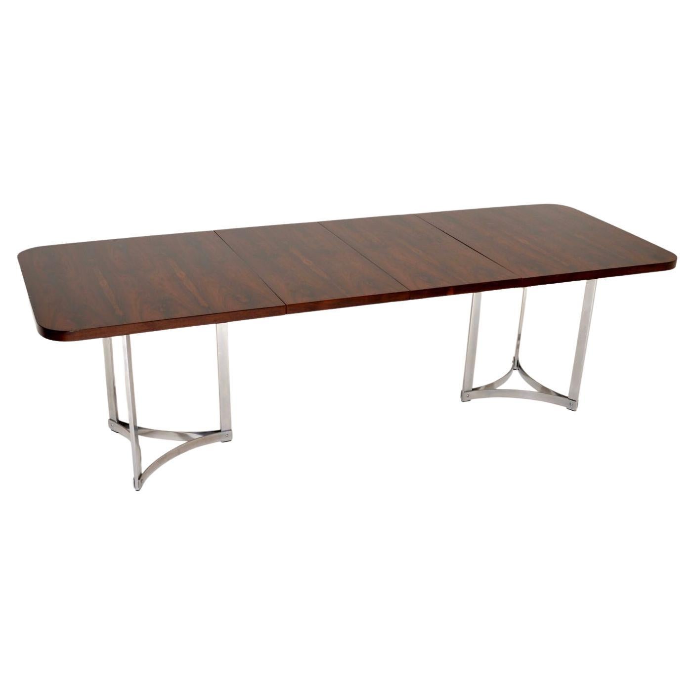 Merrow Associates Dining Table in Wood & Chrome