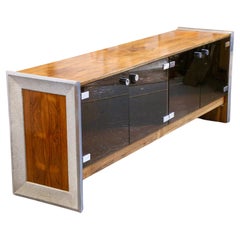 Used Merrow Associates - Richard Young, Fine Rosewood Chrome & Smoked Glass Sideboard