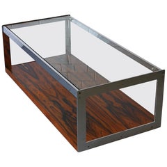 Merrow Associates Rosewood and Chrome Sofa / Coffee Table, circa 1970