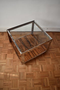 Merrow Associates Rosewood, Chrome and Glass Side Table