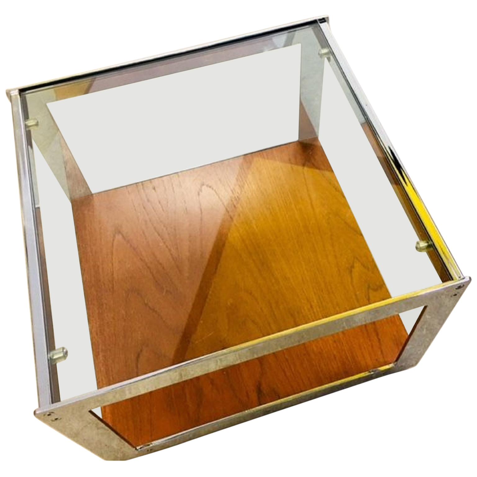 Merrow Assocs. Teak and Chrome Side Table by Richard Young, 1970s