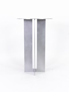 Mers Cafe Table in Aluminum Satin