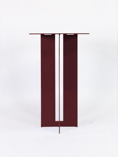 Mesa de café Mers de aluminio burdeos