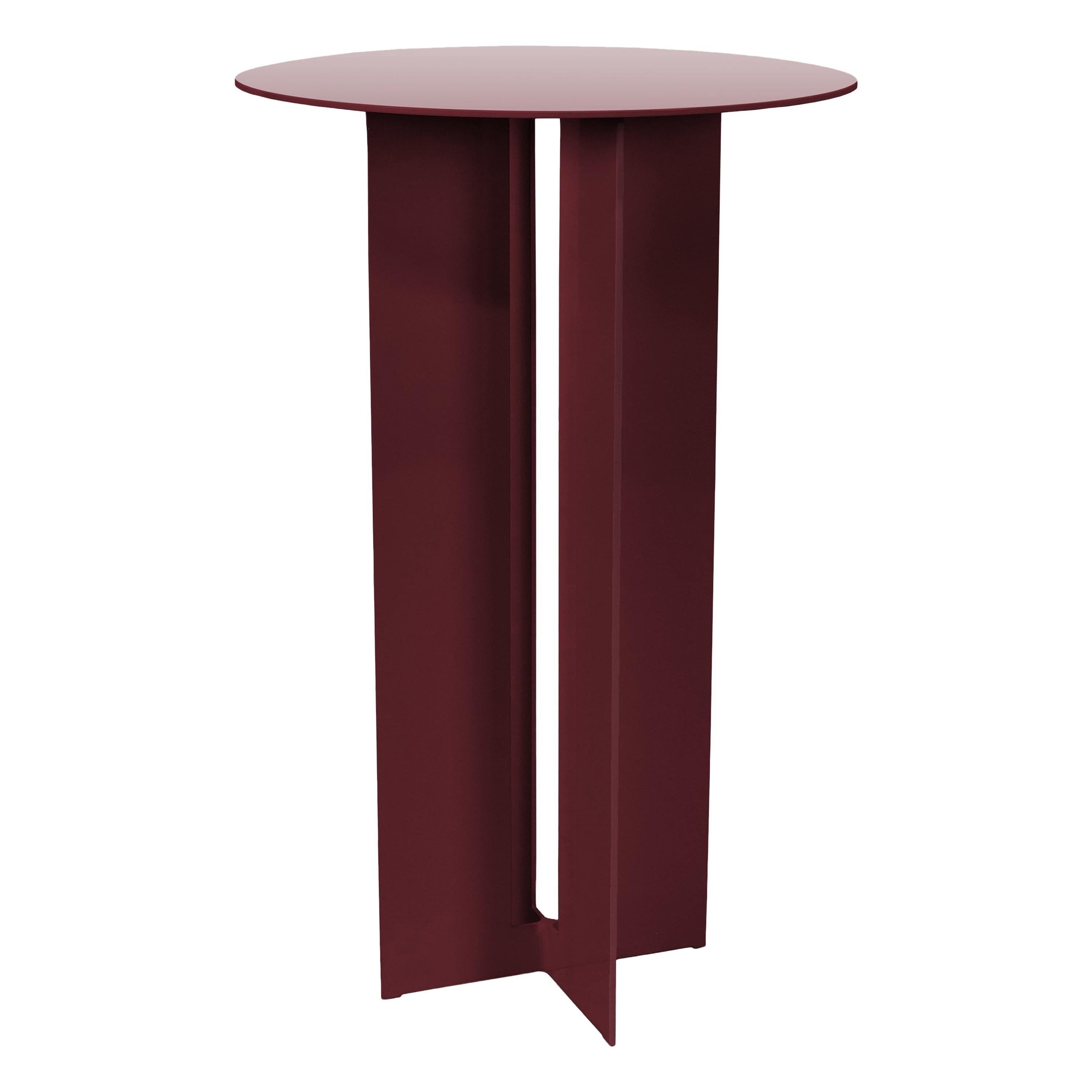 Mers Cafe Table in Burgundy Aluminum For Sale