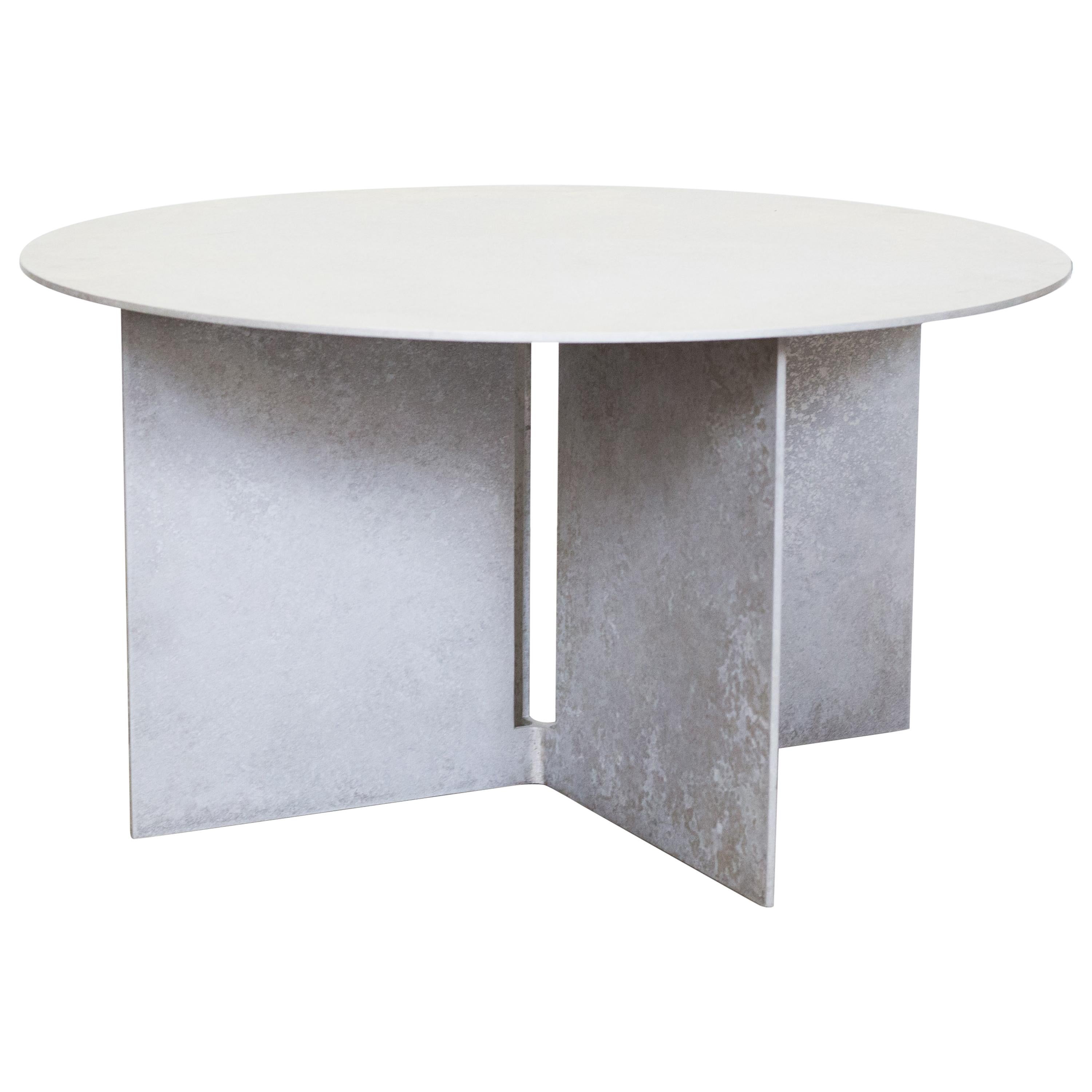 Mers Coffee Table in Salt Pack Aluminum For Sale