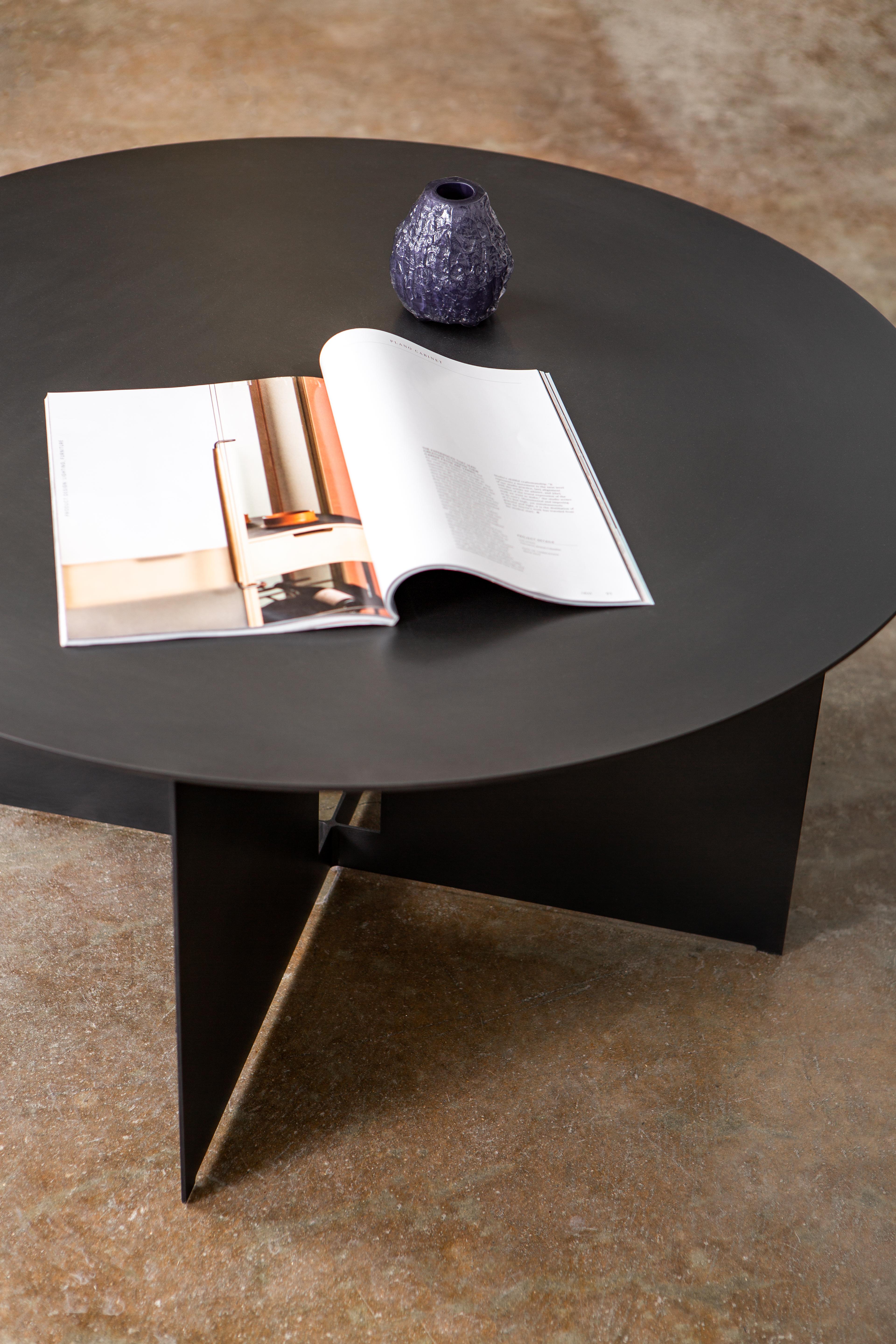 Canadian Mers Coffee Table in Steel Blackened For Sale