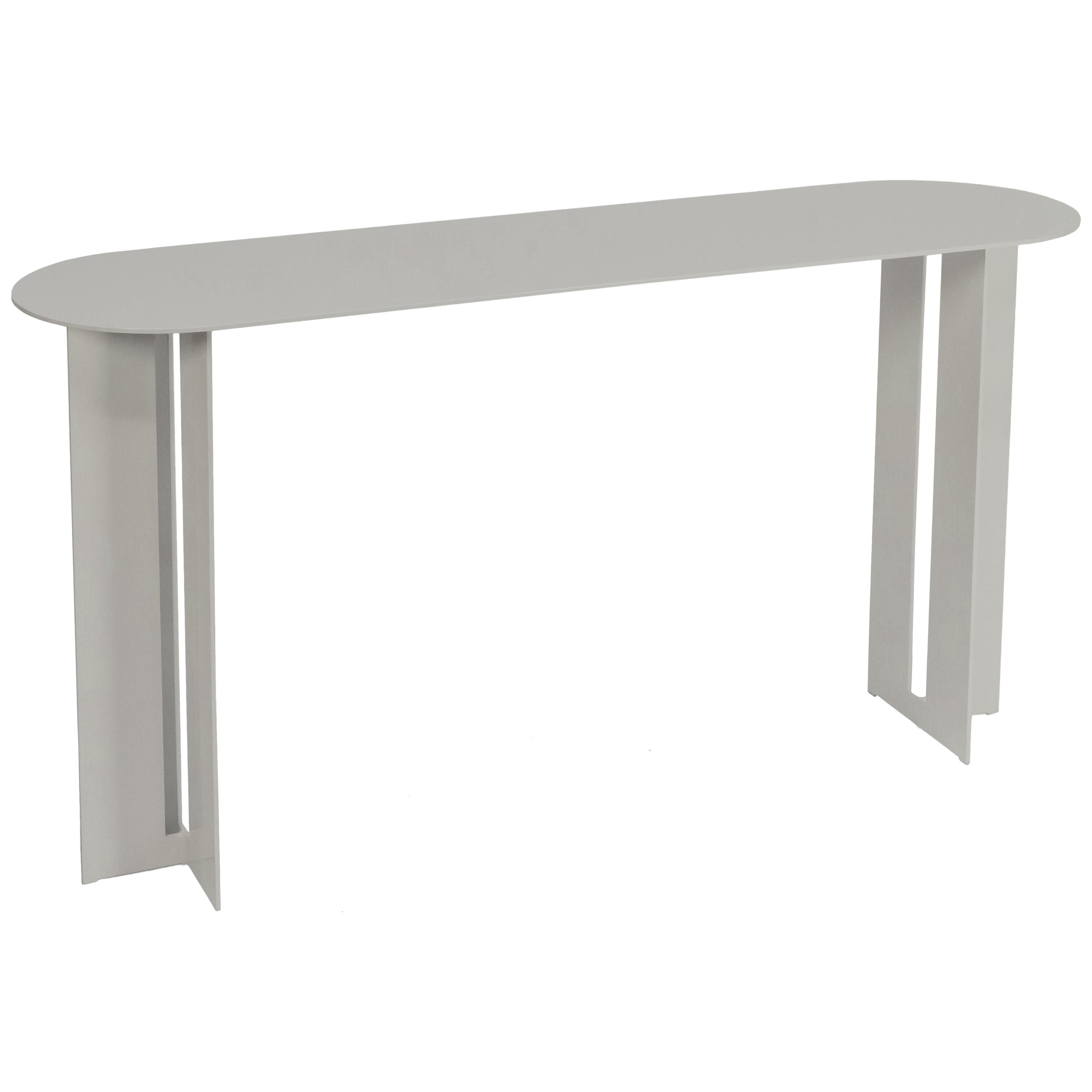 Mers Console Table in Aluminum Satin For Sale
