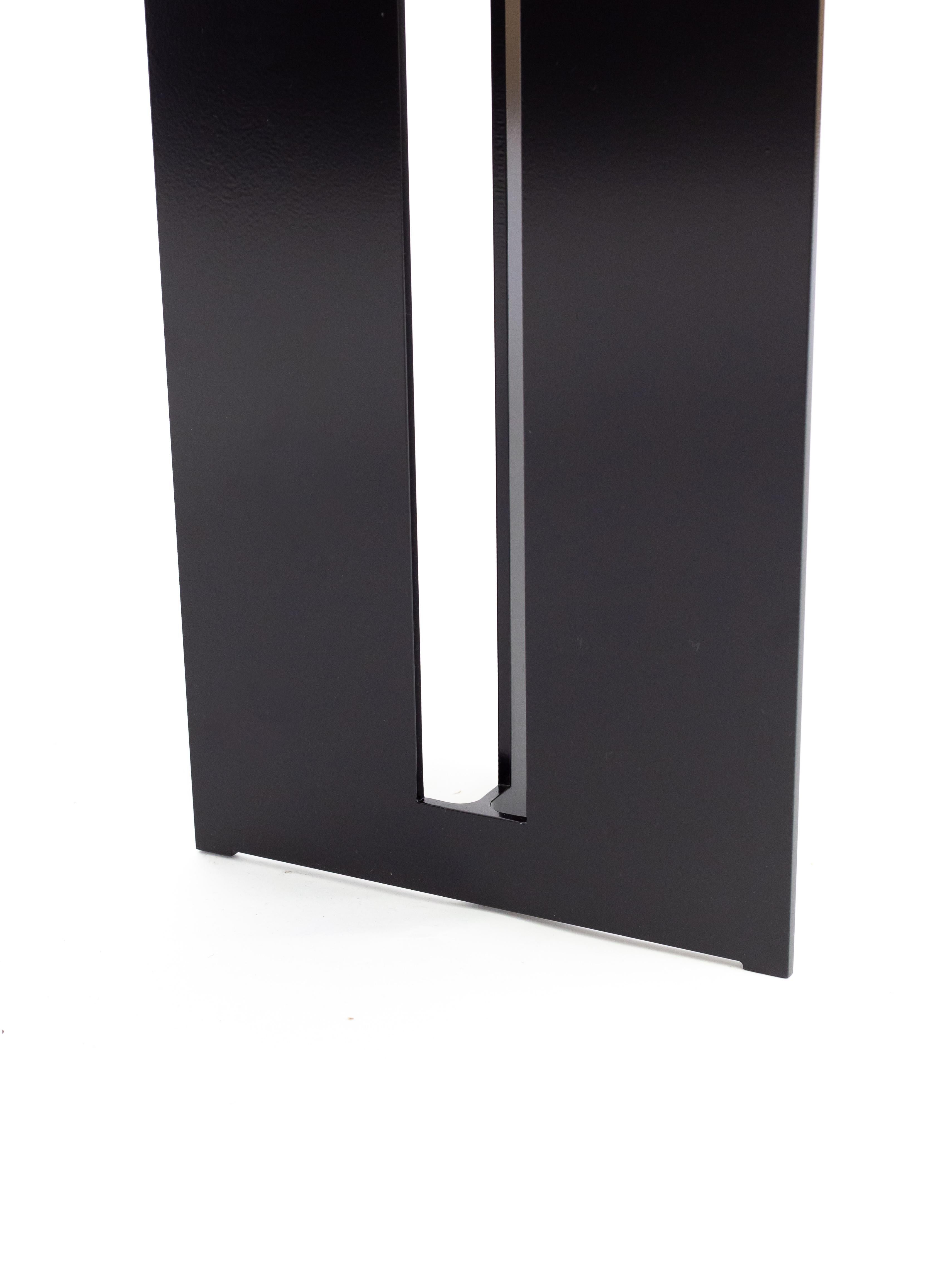 Modern Mers Console Table in Black Aluminum  For Sale