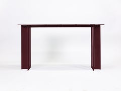 Mers Console Table in Burgundy Aluminum