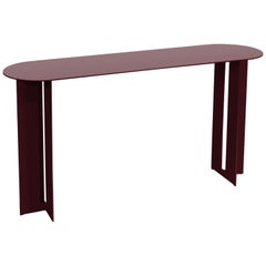 Mers Console Table in Burgundy Aluminum 