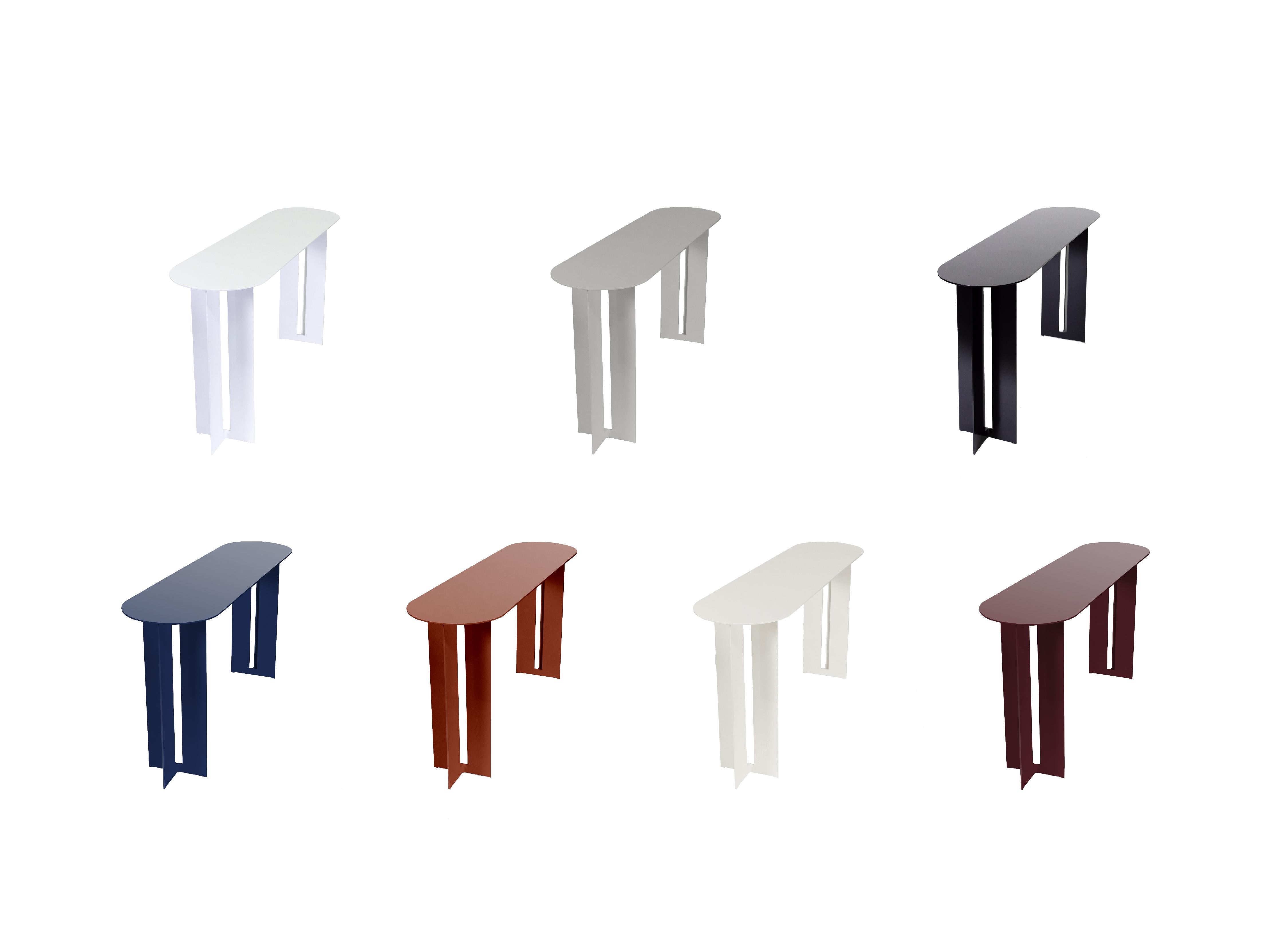 Painted Mers Console Table in Ochre Aluminum For Sale