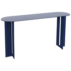 Mers Console Table in Powdercoat Aluminum Pacific Blue