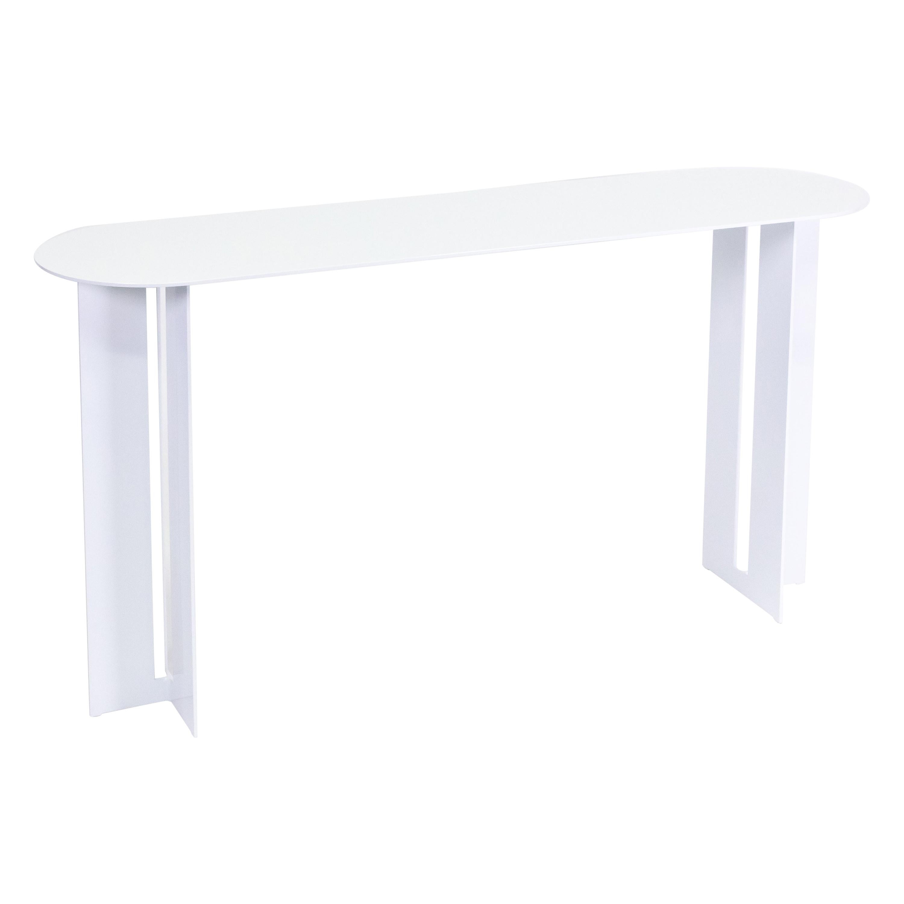 Mers Console Table in White Aluminum