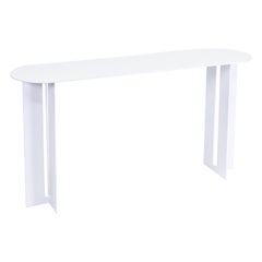 Mers Console Table in White Aluminum 