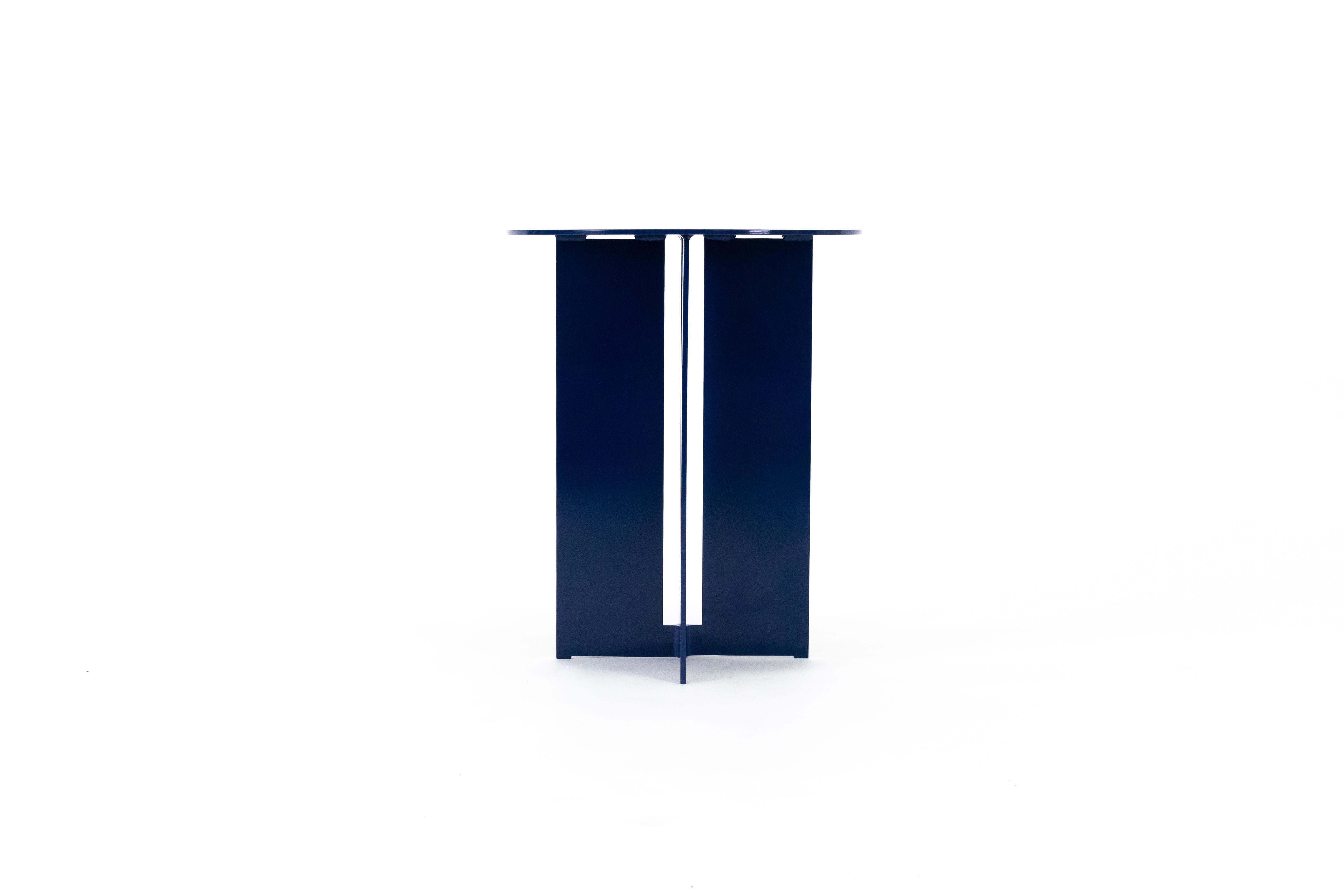 Mers-Beistelltisch aus Pacific Blue Aluminium (Moderne) im Angebot