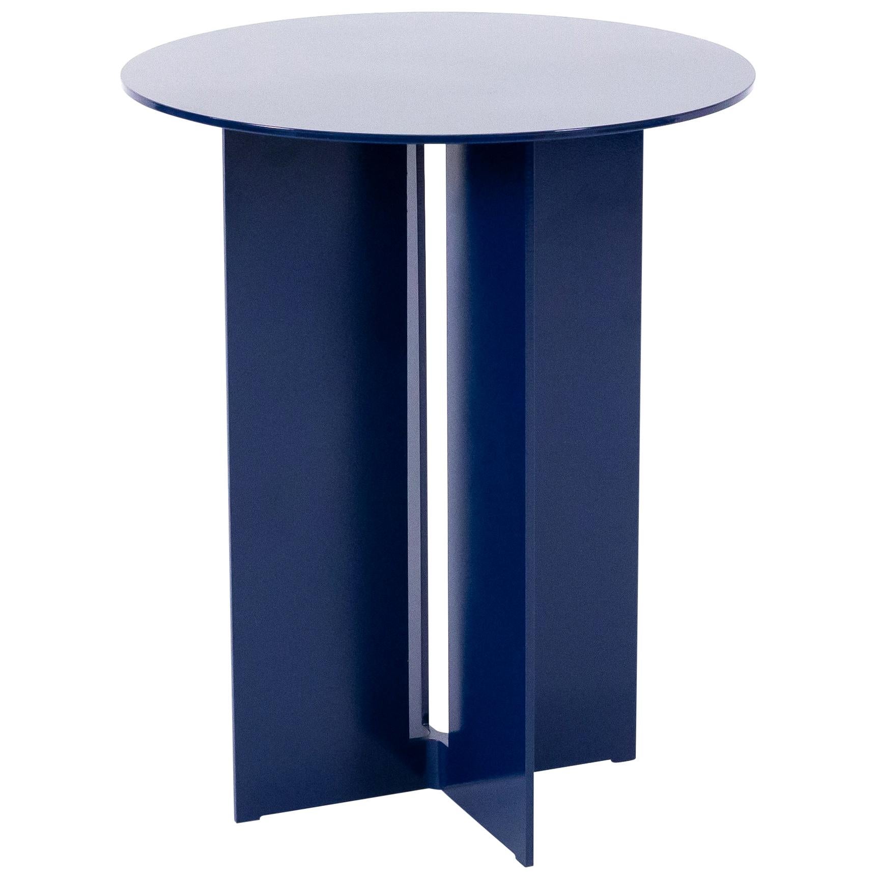Mers Side Table in Pacific Blue Aluminum  For Sale