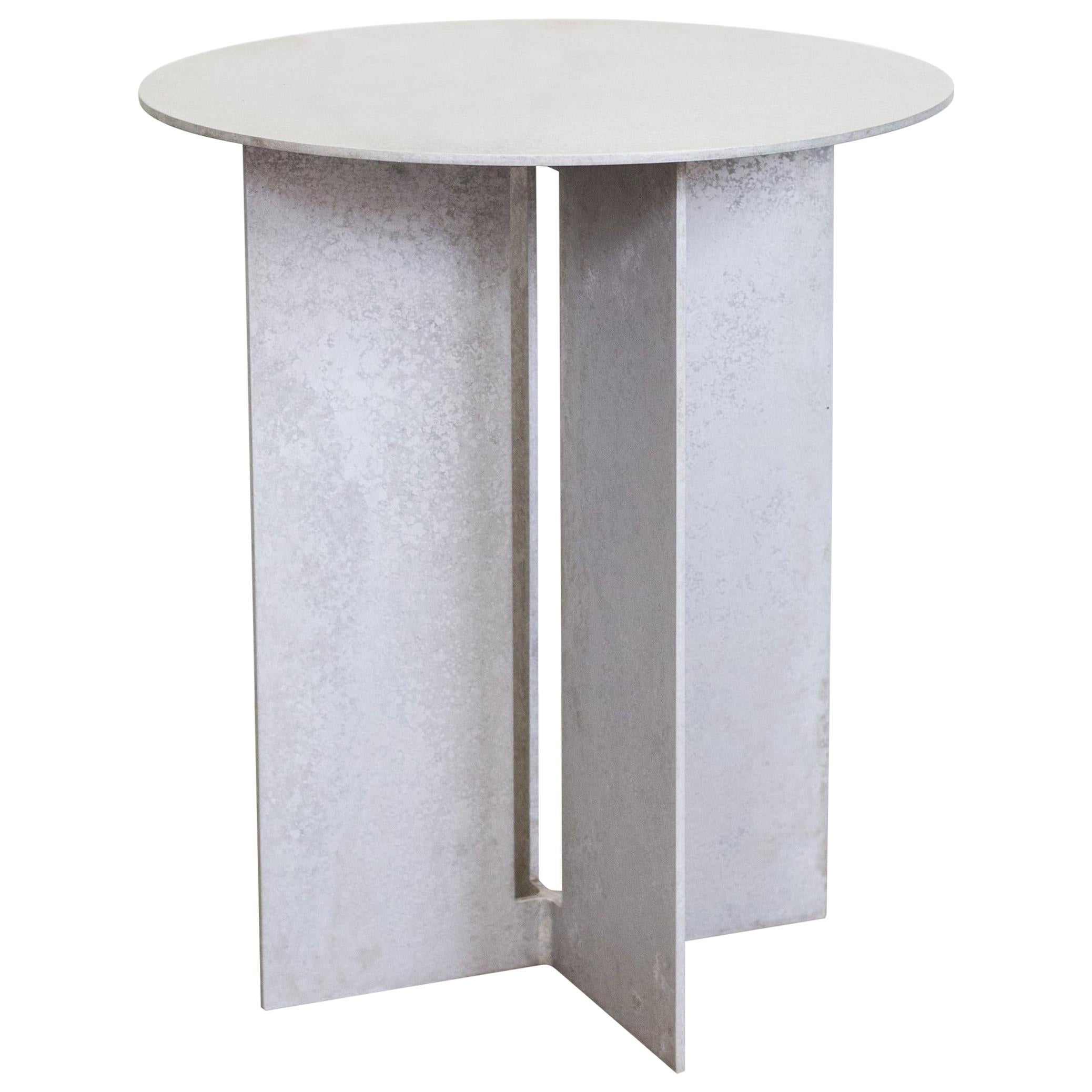 Mers Side Table in Salt Pack Aluminum For Sale