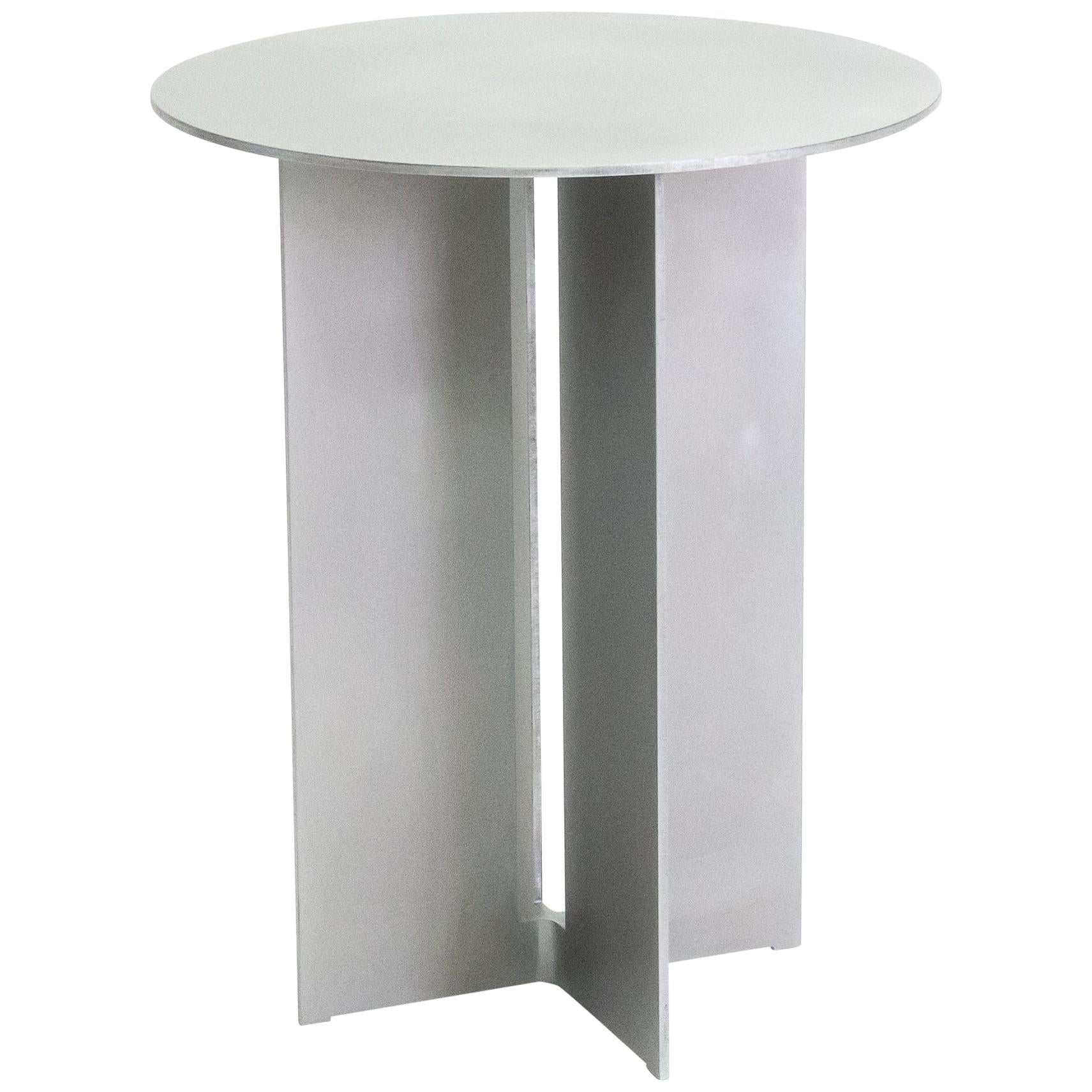 Mers Side Table in Satin Aluminum For Sale