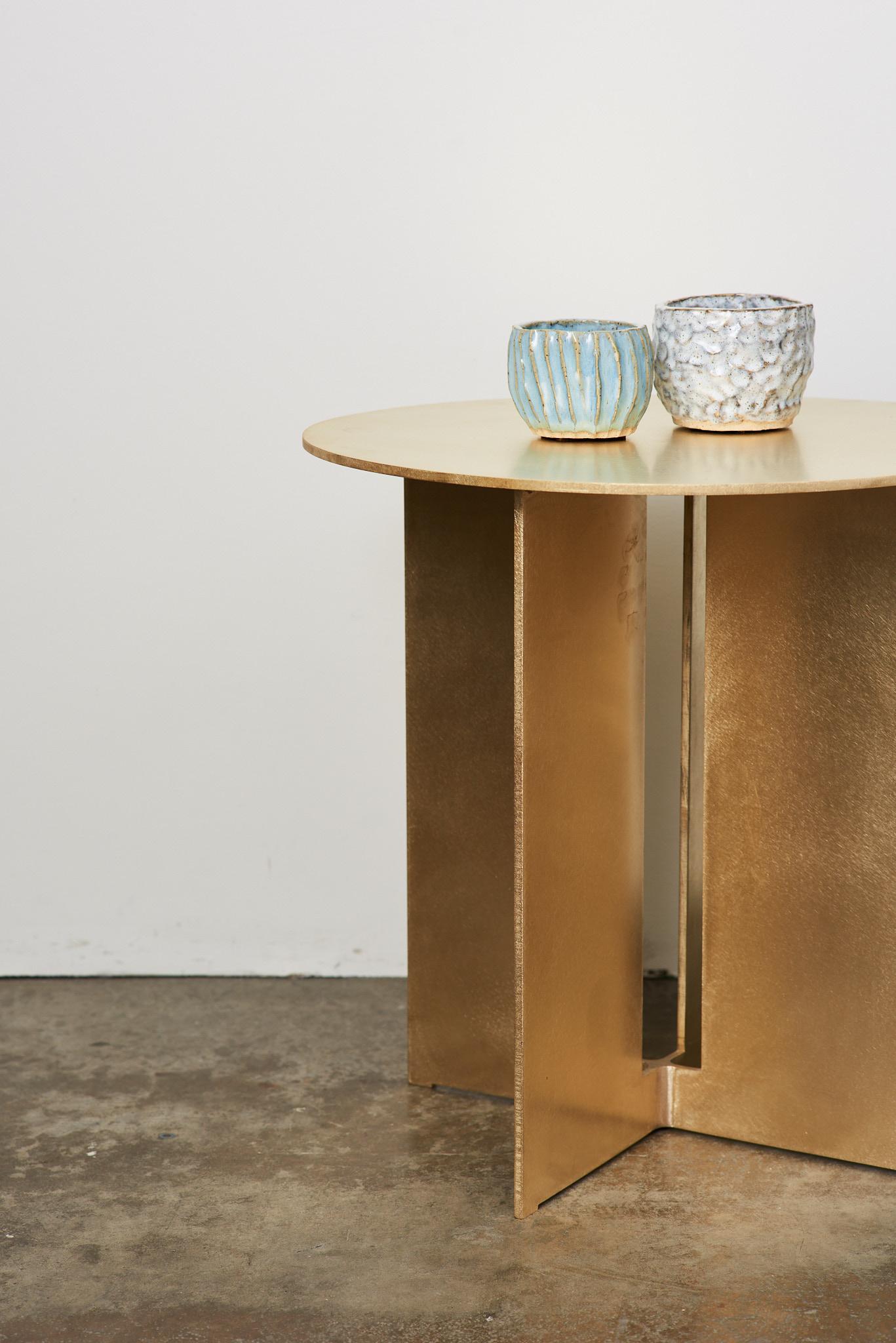 Modern Mers Side Table in Satin Bronze For Sale