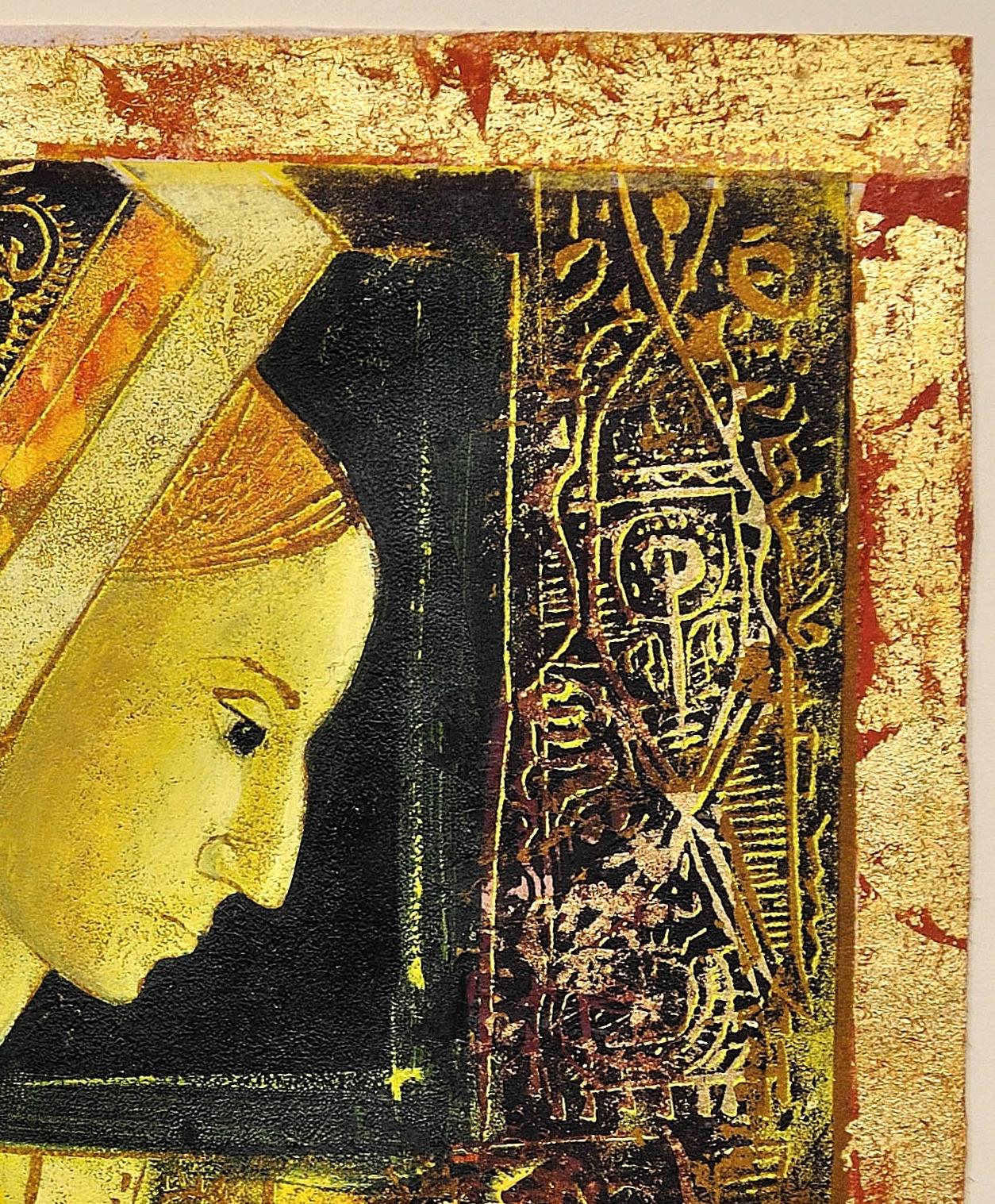 Girl with a Lute. 1969. Oil Painting & Gold Leaf. Djevojka sa Lutnjom. Byzantine 10