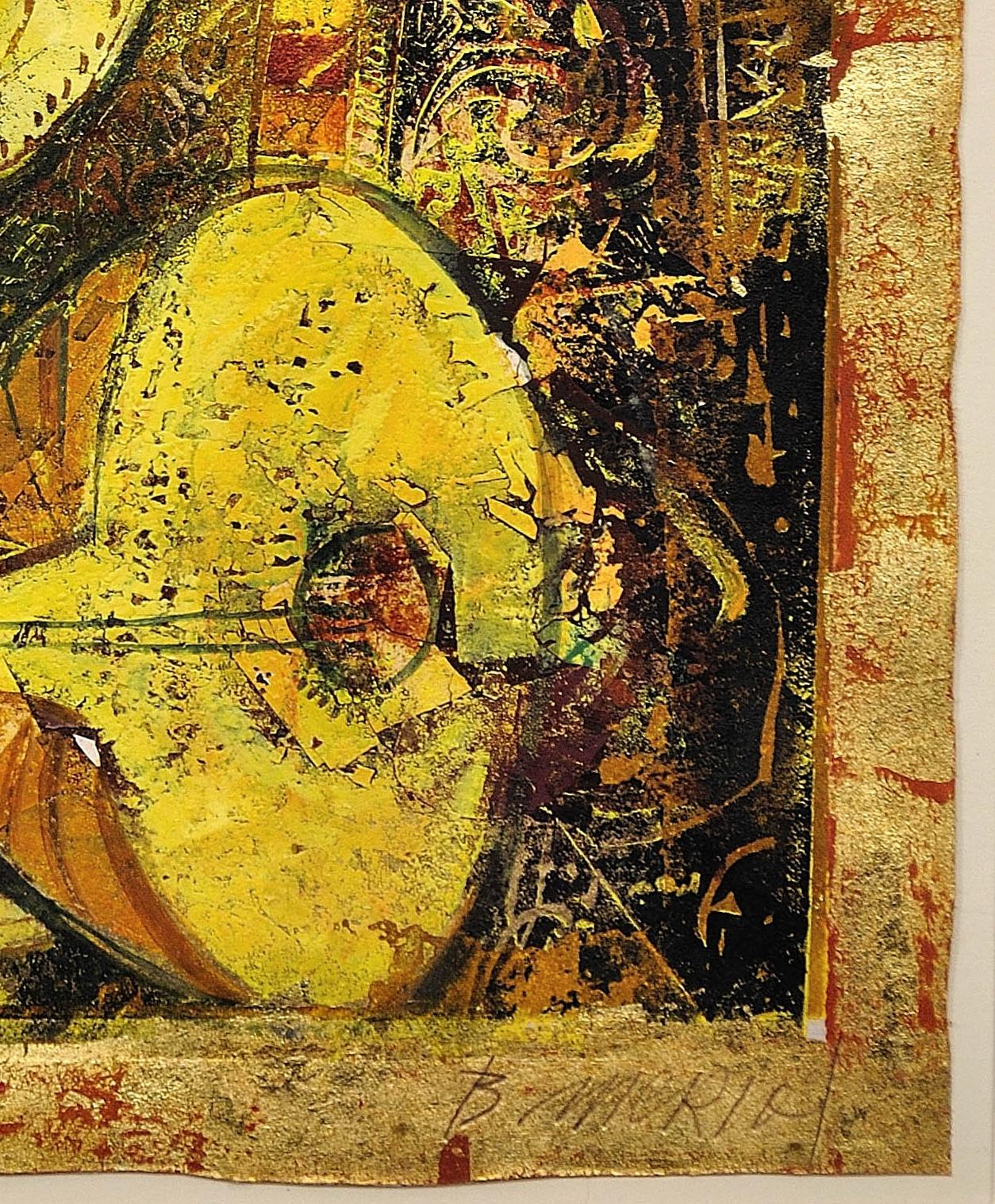Girl with a Lute. 1969. Oil Painting & Gold Leaf. Djevojka sa Lutnjom. Byzantine 12