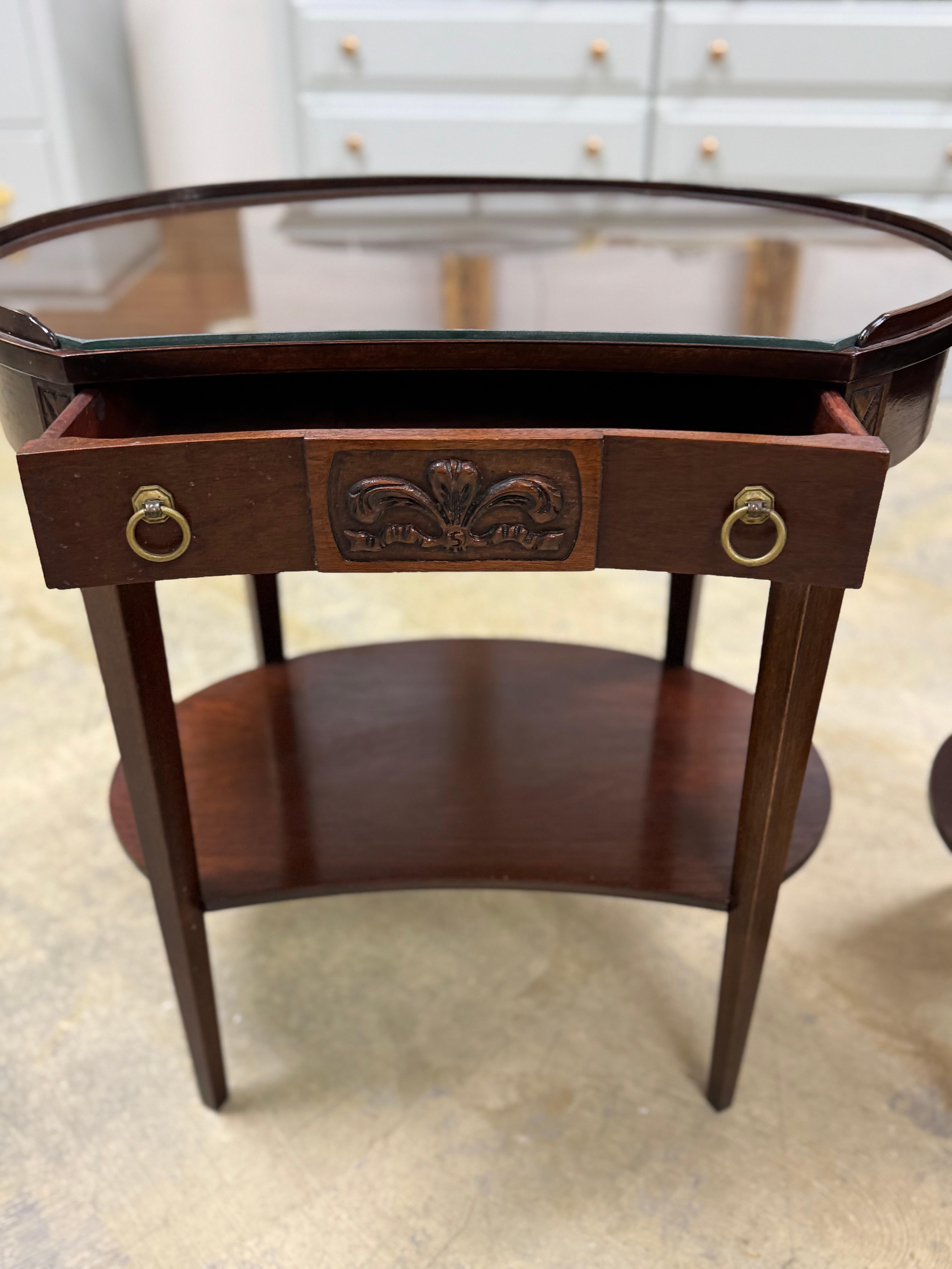 Mersman 1920's antique  tables with a drawers For Sale 7