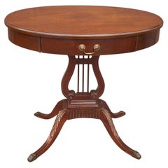 Mersman Mahogany Oval Lyre Base Duncan Phyfe Occasion Table