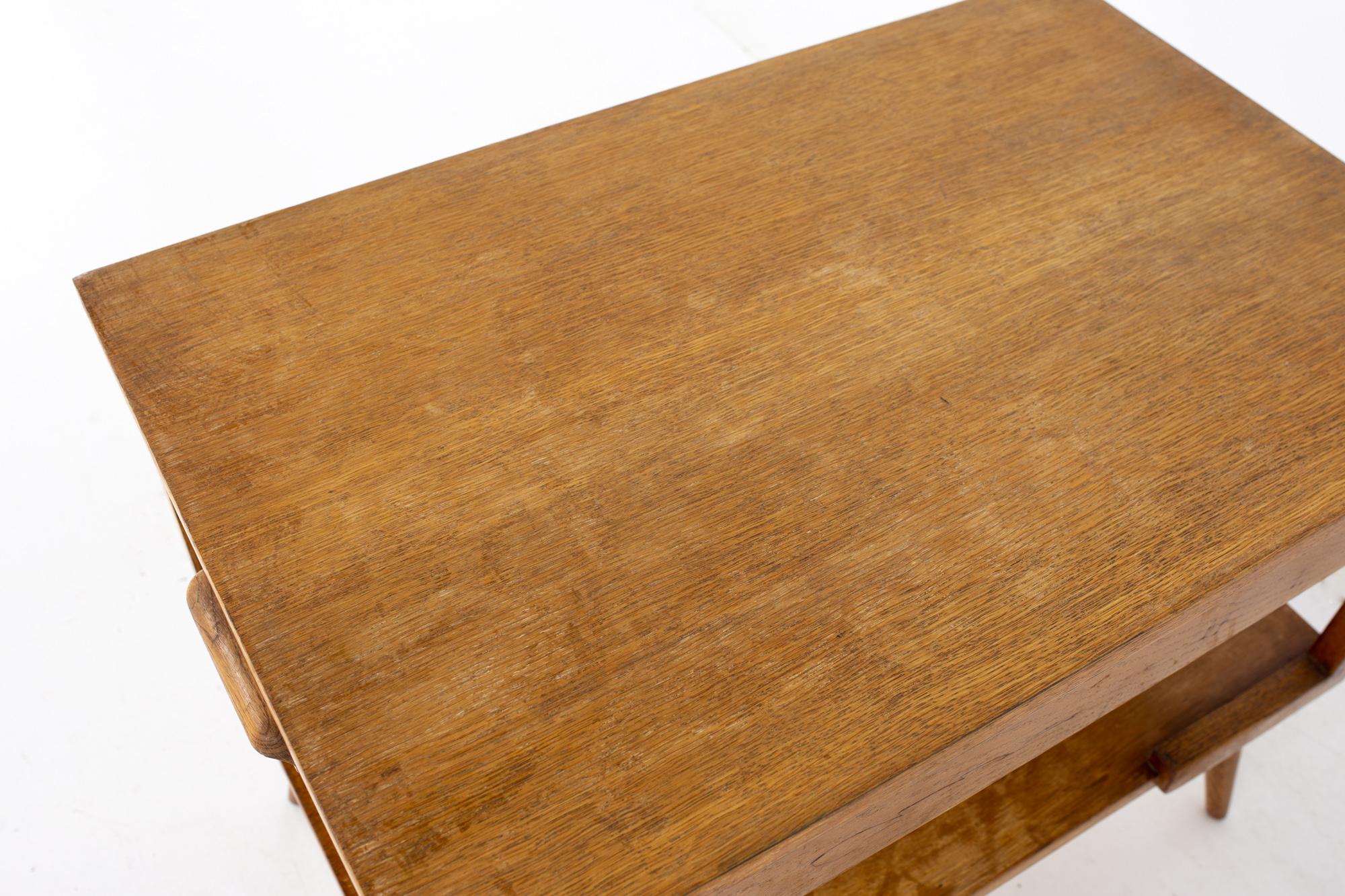Mersman Mid Century Single Drawer Blonde Oak Nightstand Side End Tables, a Pair 3