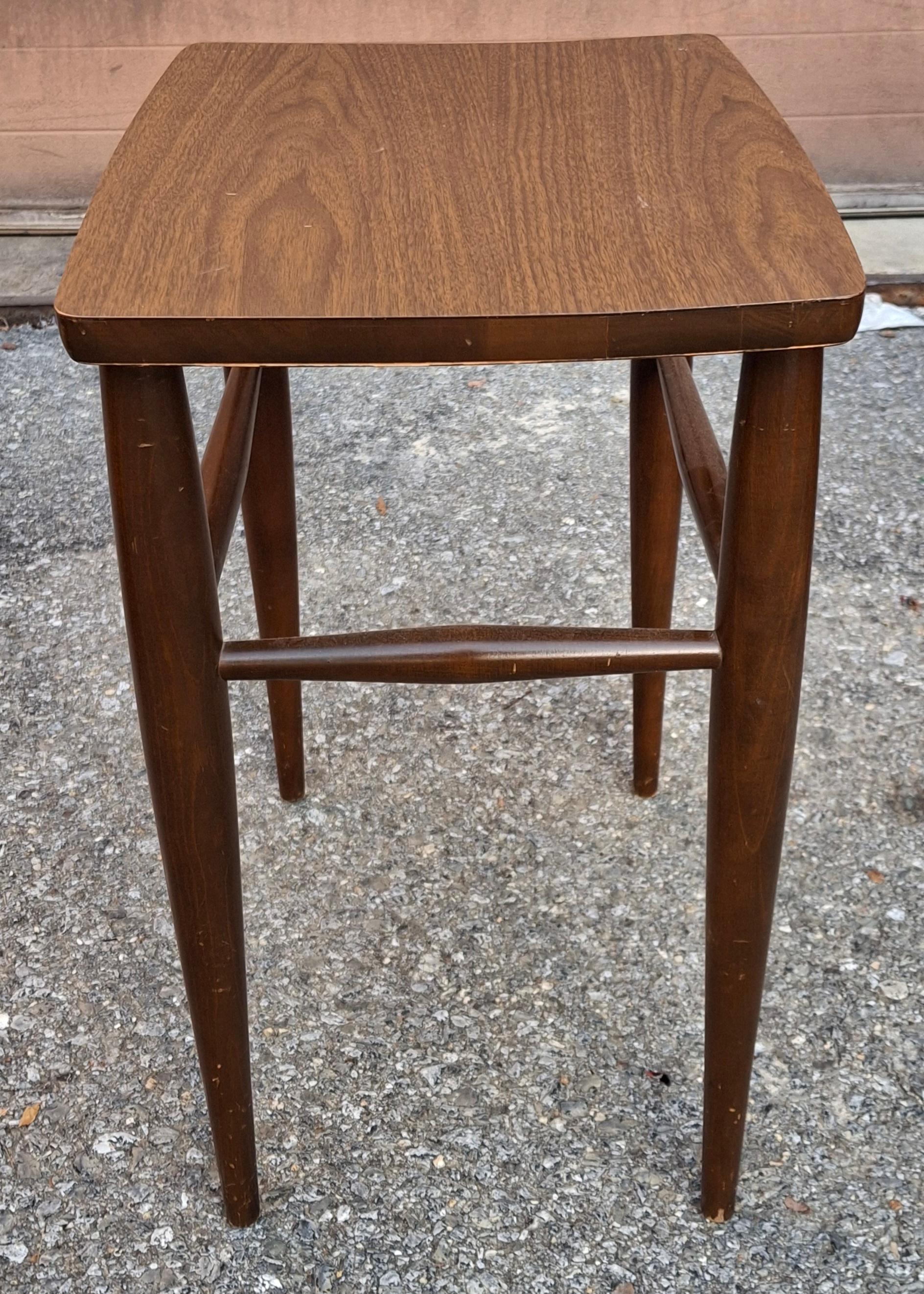 American Mersman Mid Century Walnut and Formica Top Small Side Table For Sale