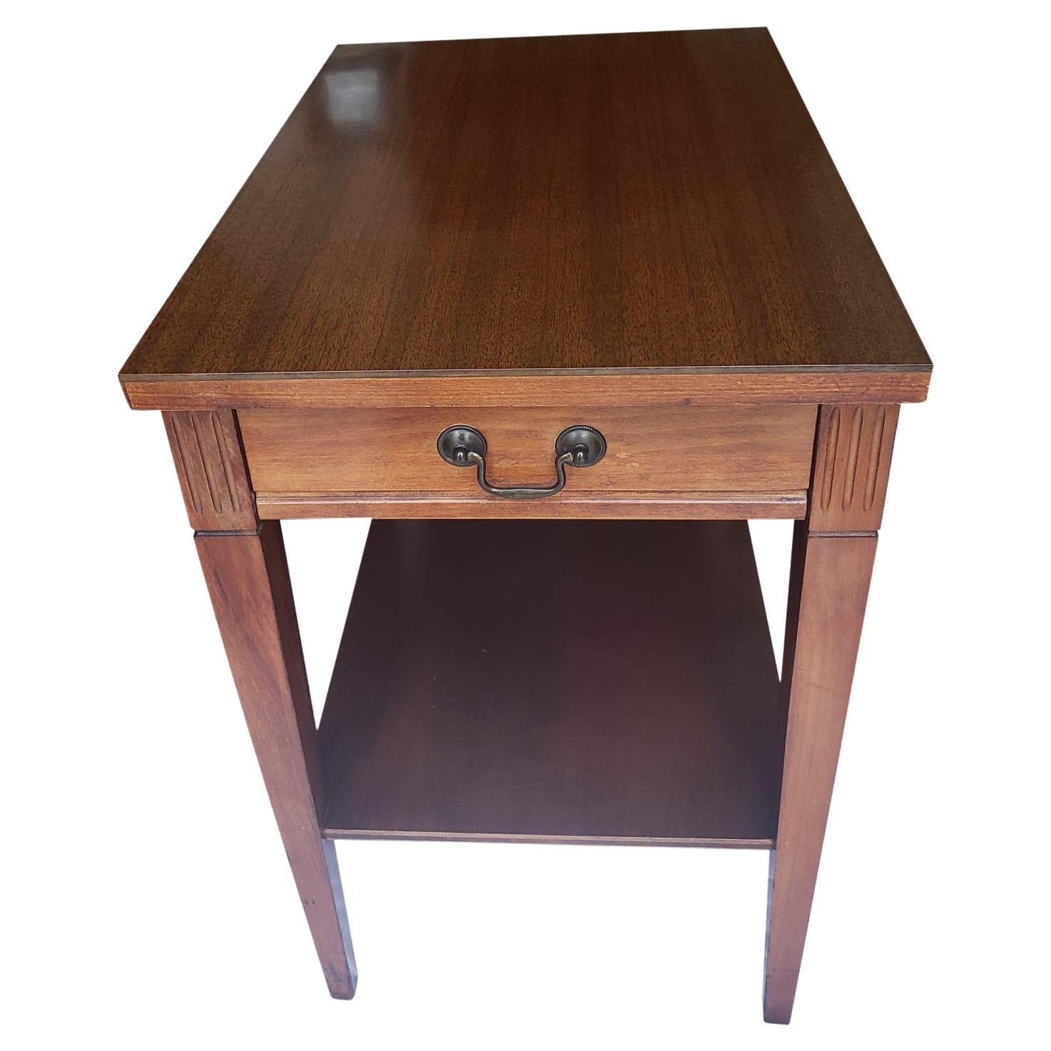 Mersman Two Tier Single Drawer Mahogany Side Table