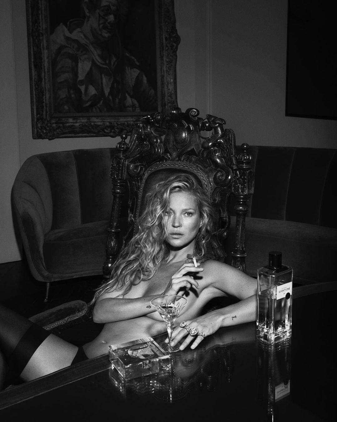 Mert Alas and Marcus Pigott  Figurative Photograph - Kate Moss Drinking Gin