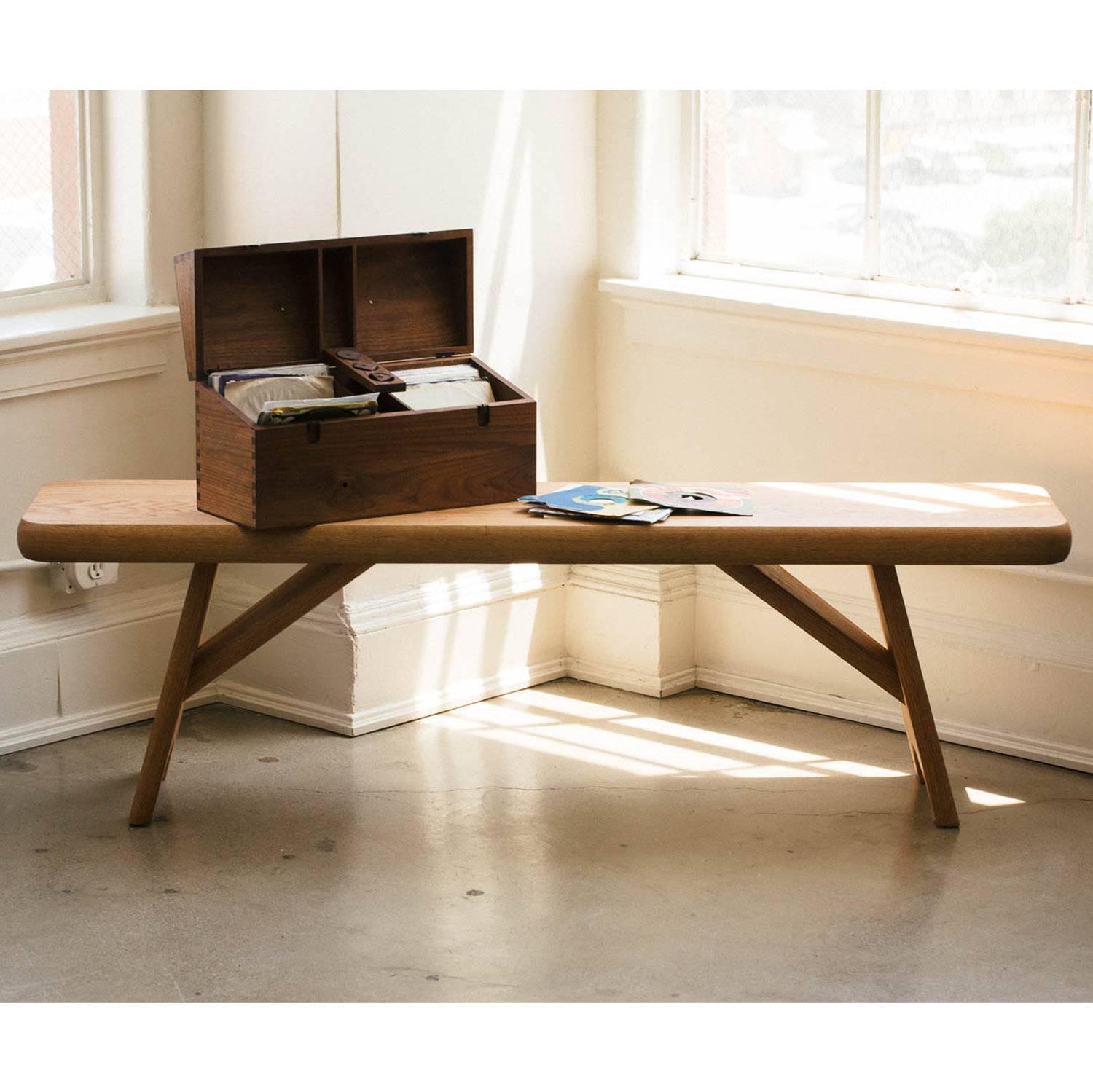 Merton Bench in Walnut In New Condition For Sale In Los Angeles, CA