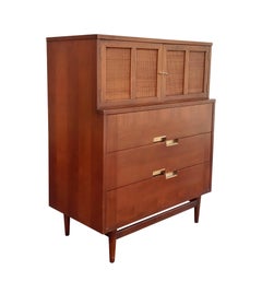 Merton Gershun American of Martinsville Accord Walnut Tall Dresser MCM Era