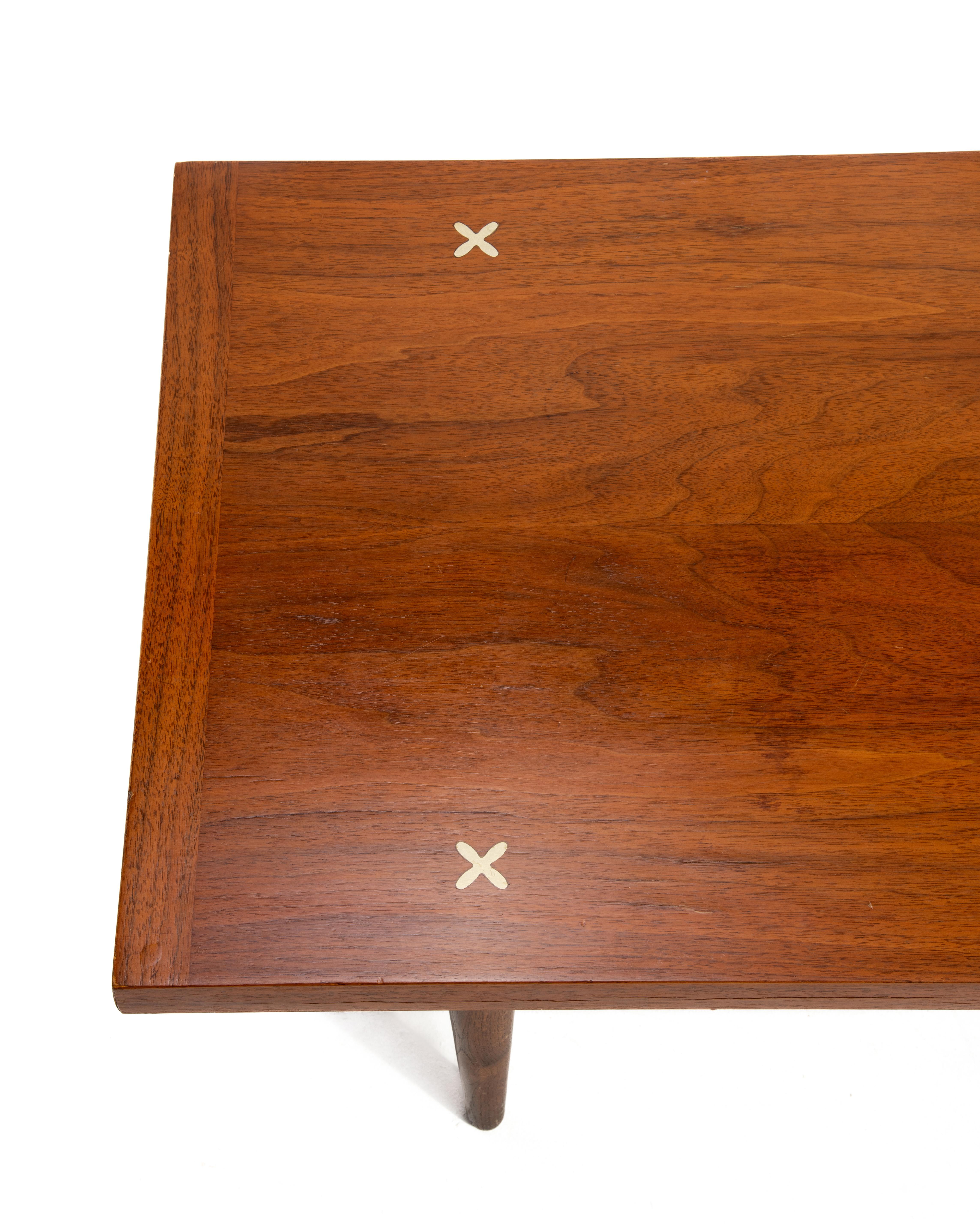 Merton Gershun American of Martinsville X Inlaid Walnut Coffee Table 4