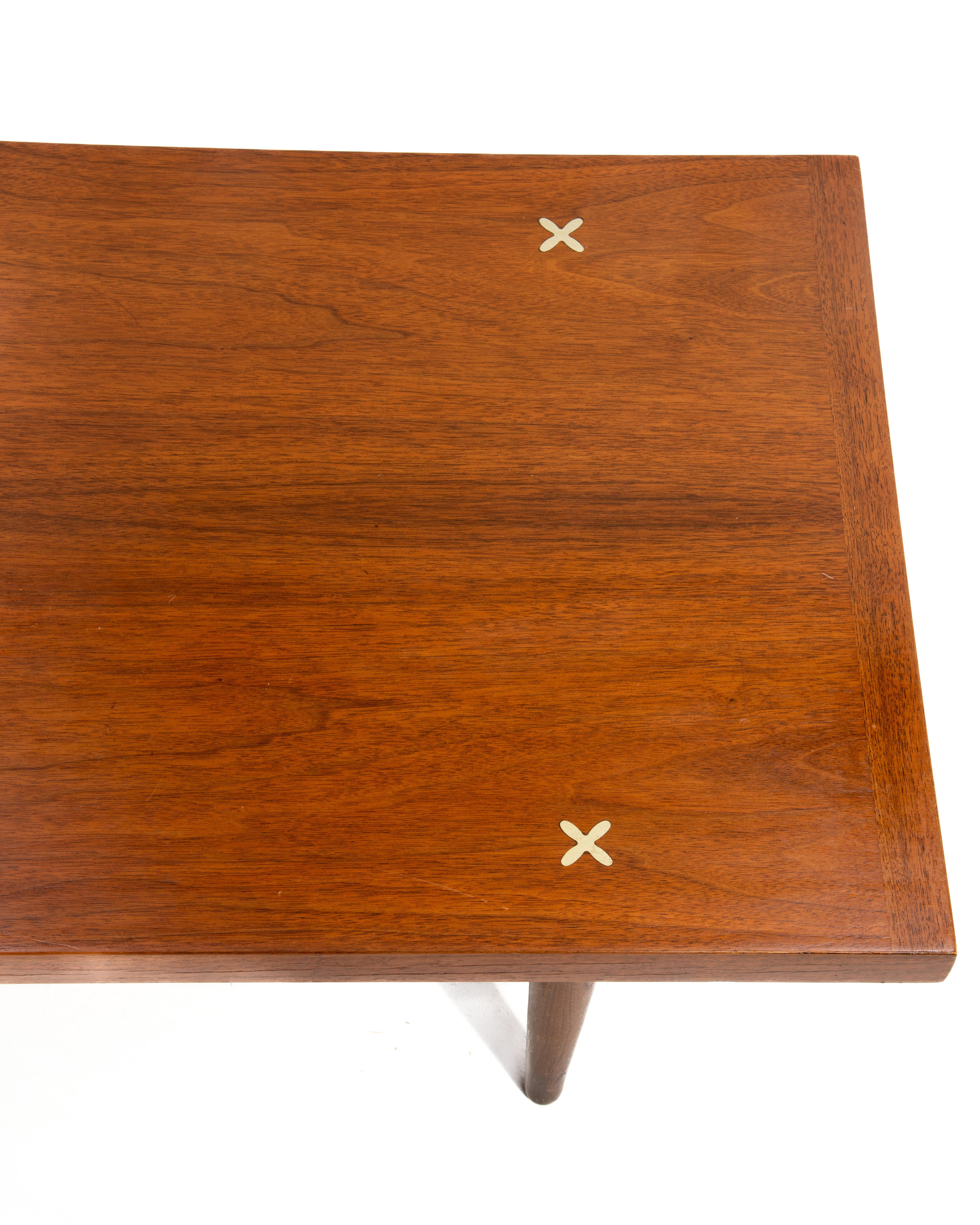 Merton Gershun American of Martinsville X Inlaid Walnut Coffee Table 6
