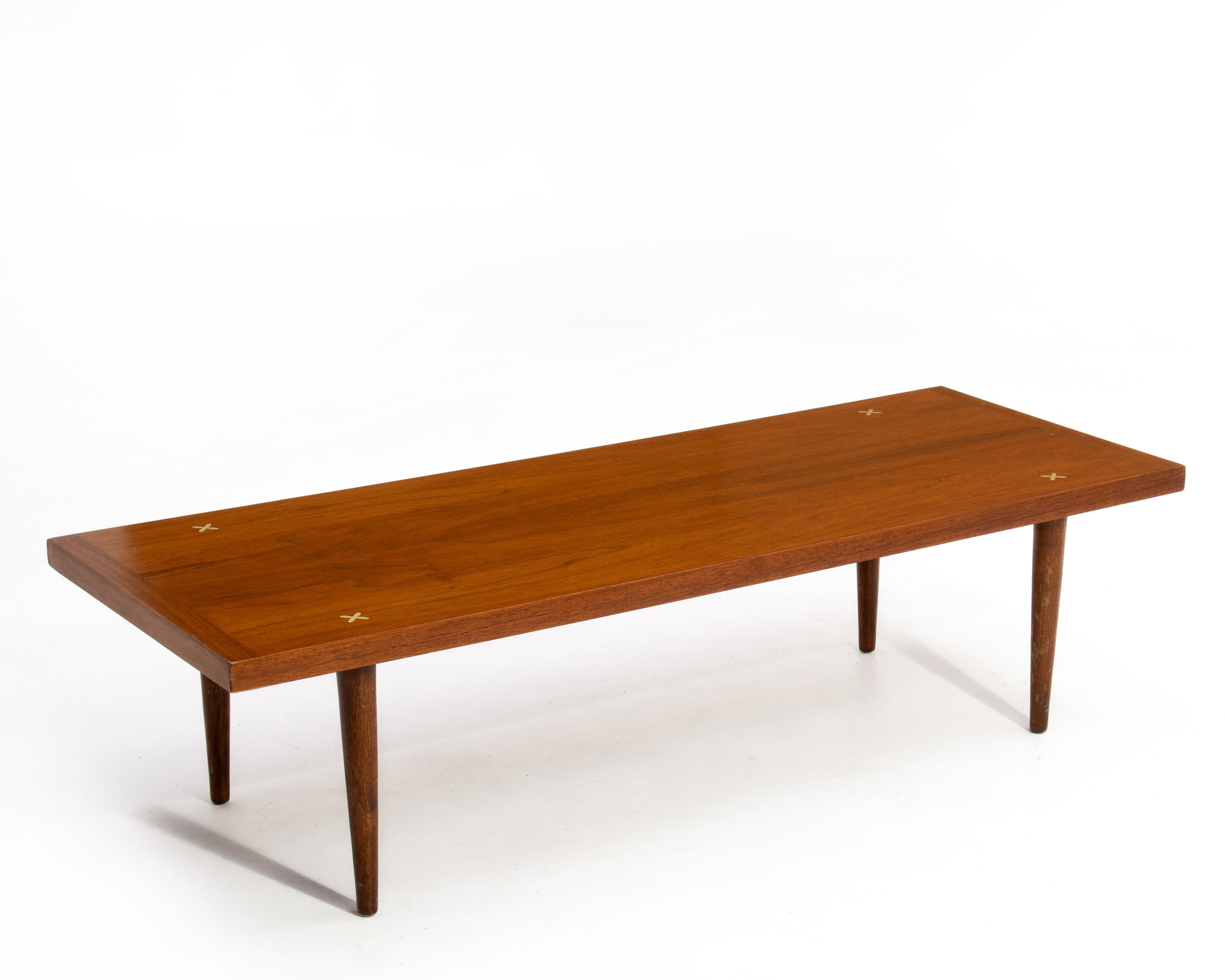 Merton Gershun American of Martinsville X Inlaid Walnut Coffee Table 1