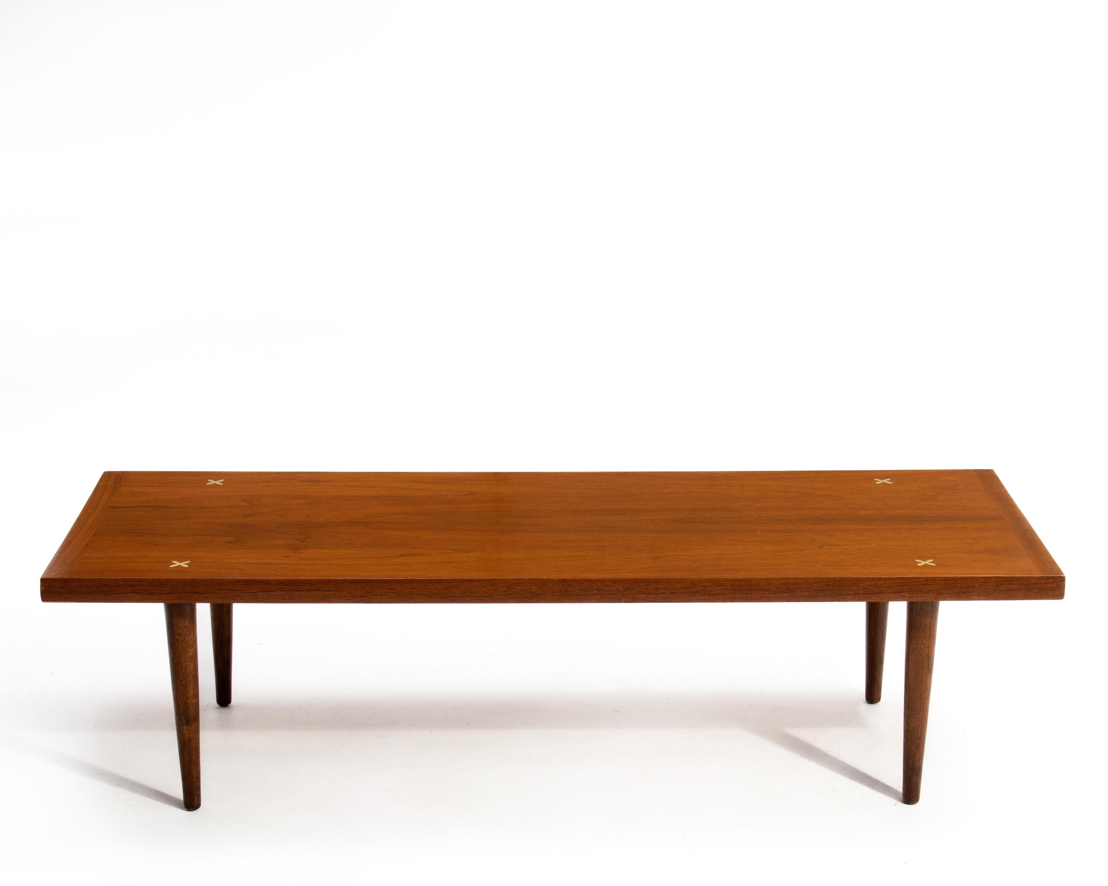 Merton Gershun American of Martinsville X Inlaid Walnut Coffee Table 2