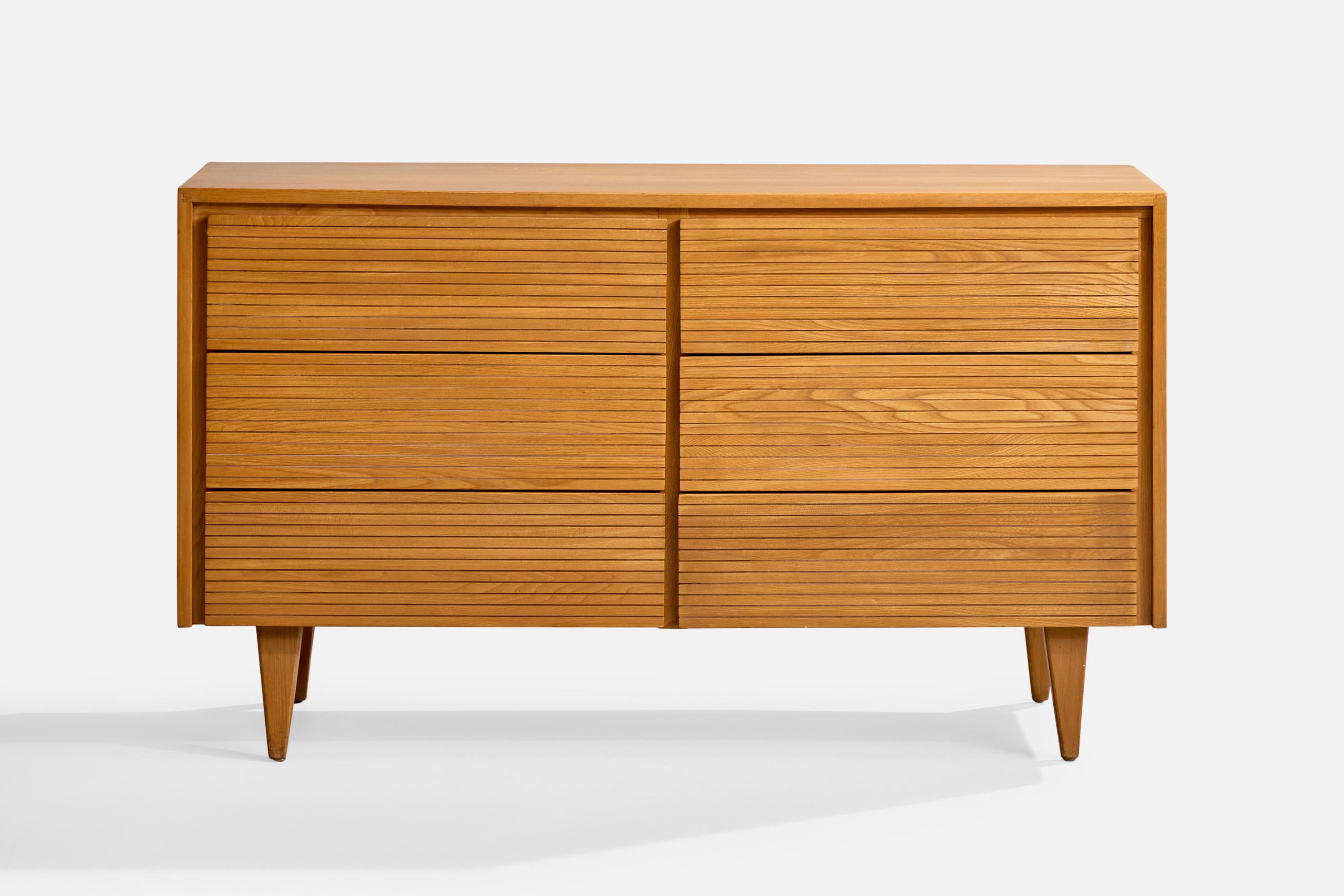 Mid-Century moderno Merton Gershun, Comò, Oak, USA, anni '50 in vendita