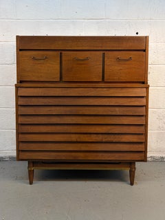 Merton Gershun for American of Martinsville "Dania" High-Boy Walnut Dresser