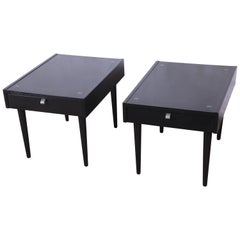 Merton Gershun for American of Martinsville Ebonized End Tables or Nightstands