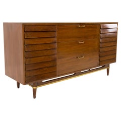 Merton Gershun for American of Martinsville Louvered Front 9 Drawer Lowboy Dress