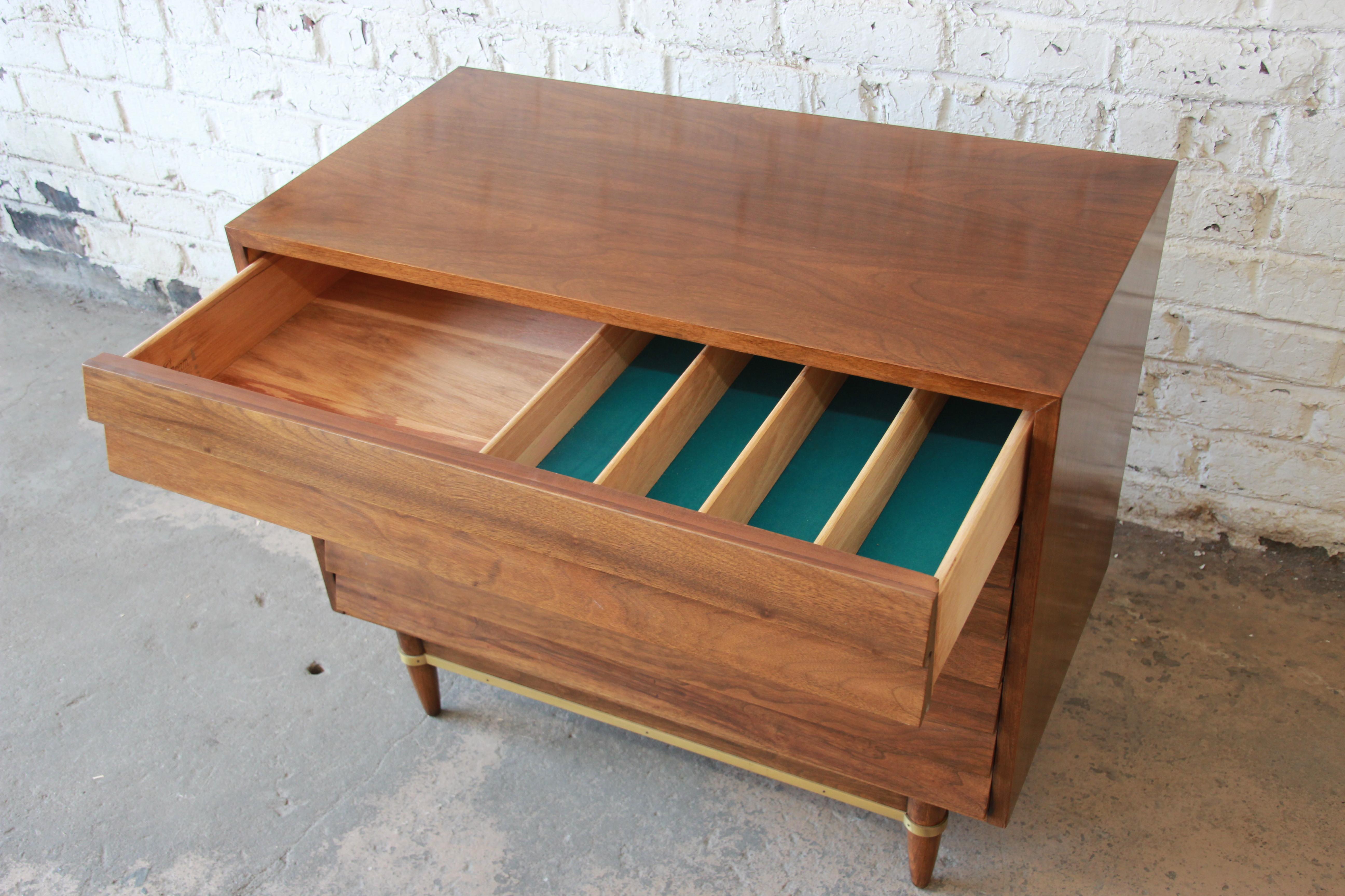 Mid-Century Modern Merton Gershun for American of Martinsville Louvered Front Server or Small Chest