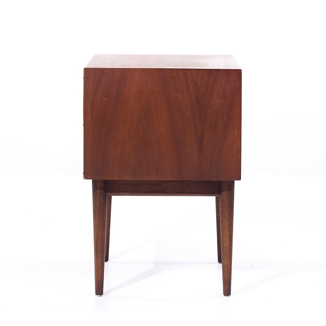 Merton Gershun for American of Martinsville MCM Walnut and Brass Nightstands - 2 2
