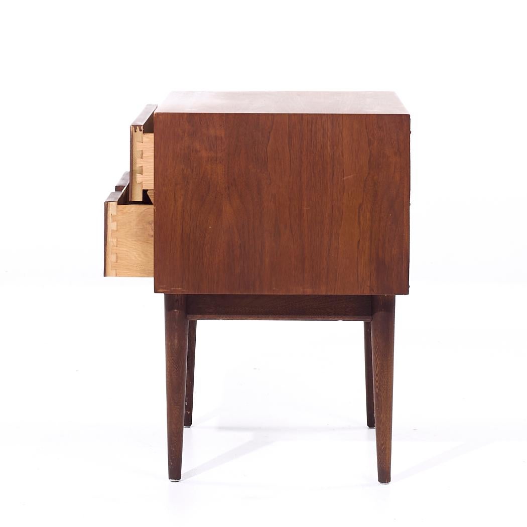Merton Gershun for American of Martinsville MCM Walnut and Brass Nightstands - 2 3